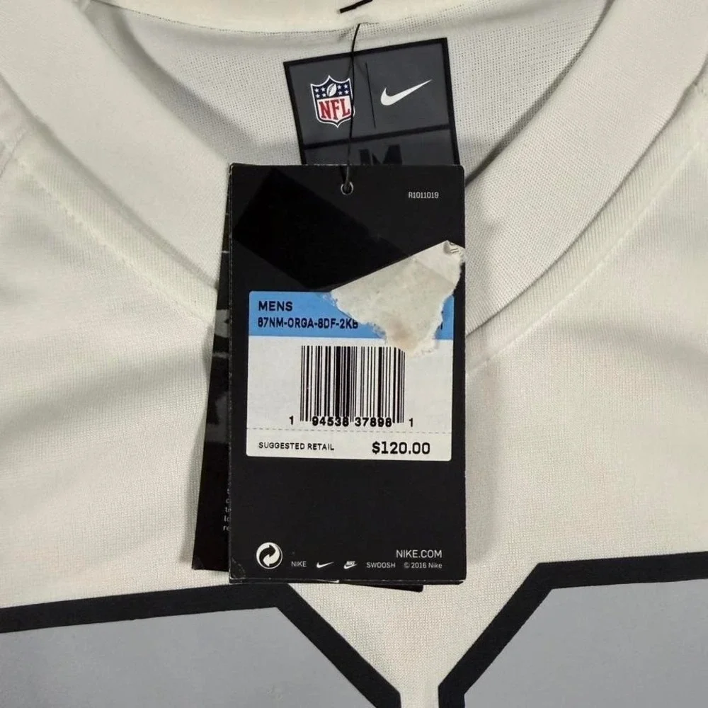 NWT Nike On Field‎ Raiders Josh Jacob's White Football Jersey Size M